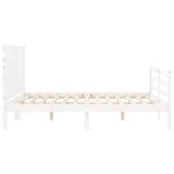 Cadre de lit sans matelas blanc 140x200 cm bois massif