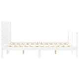 Cadre de lit sans matelas blanc bois de pin massif