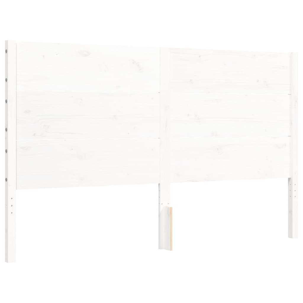 Cadre de lit sans matelas blanc bois de pin massif