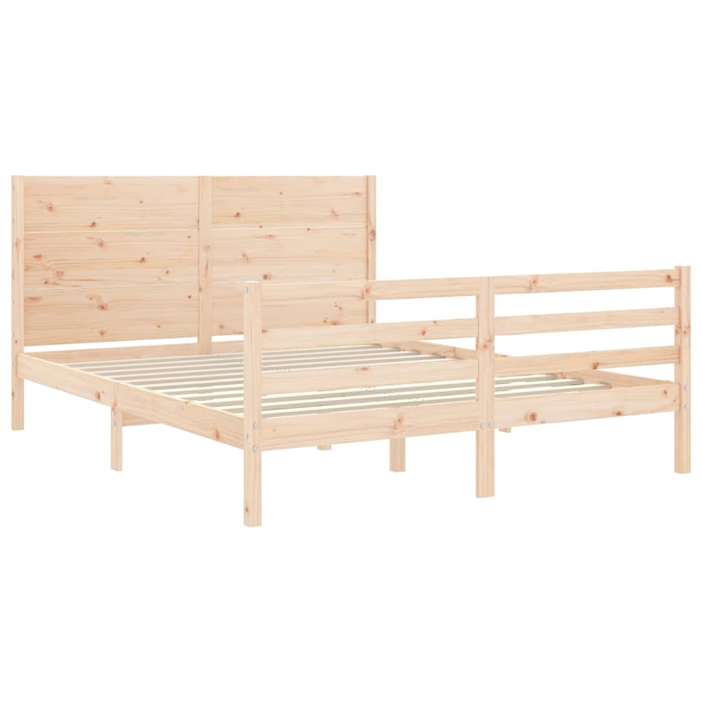 Bed frame without mattress 160x200 cm solid wood