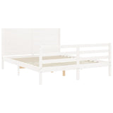 Cadre de lit sans matelas blanc 160x200 cm bois massif