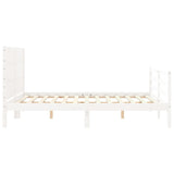 Cadre de lit sans matelas blanc 160x200 cm bois massif