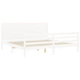 Cadre de lit sans matelas blanc bois massif