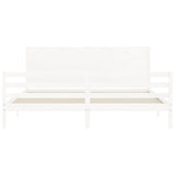 Cadre de lit sans matelas blanc bois massif