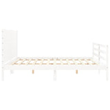 Cadre de lit sans matelas blanc bois massif