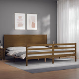 Cadre de lit sans matelas marron miel 200x200 cm bois massif