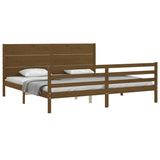 Cadre de lit sans matelas marron miel 200x200 cm bois massif