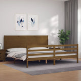 Cadre de lit sans matelas marron miel 200x200 cm bois massif