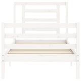 Cadre de lit sans matelas blanc bois massif