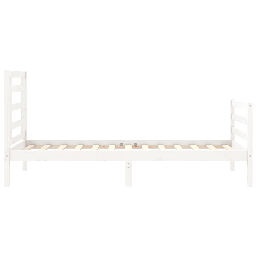 Cadre de lit sans matelas blanc bois massif