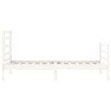 Cadre de lit sans matelas blanc bois massif