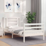 Cadre de lit sans matelas blanc bois massif