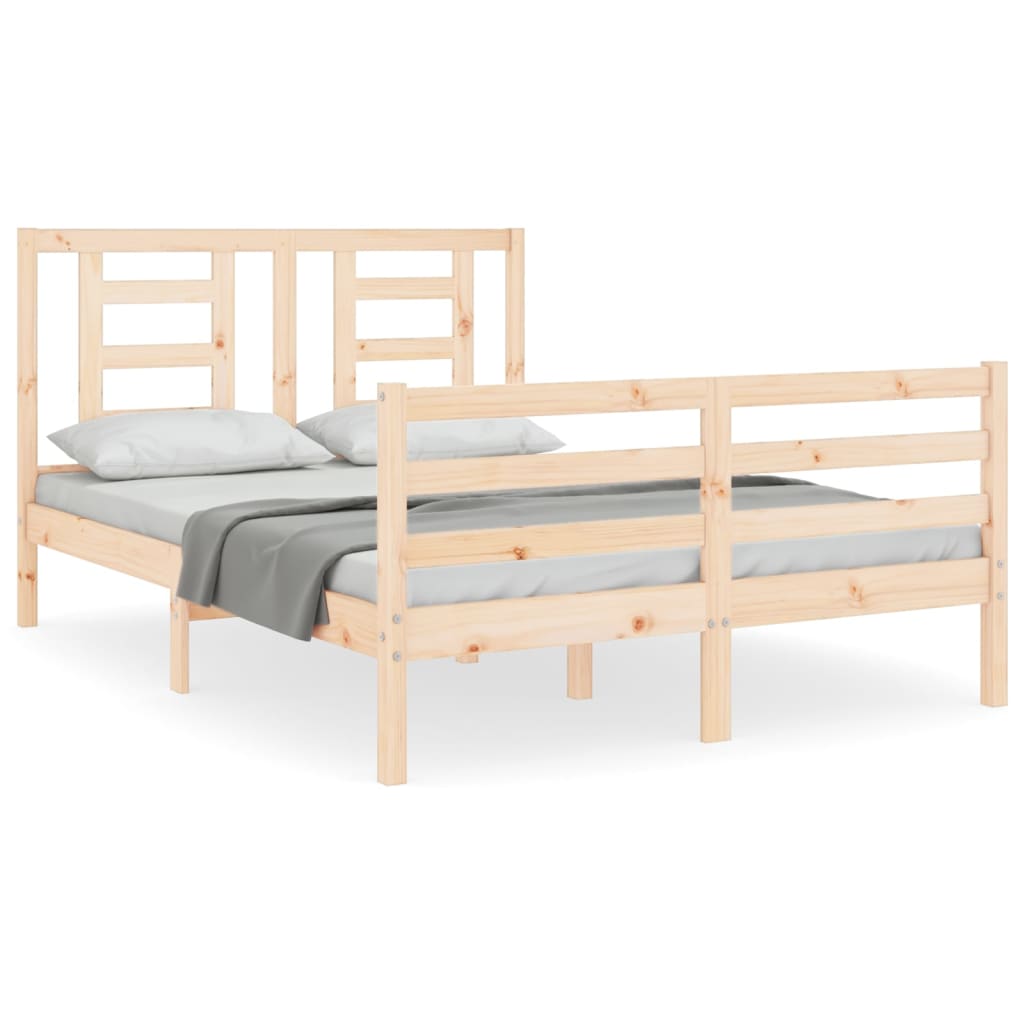 Cadre de lit sans matelas 140x190 cm bois massif