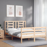 Cadre de lit sans matelas 140x190 cm bois massif