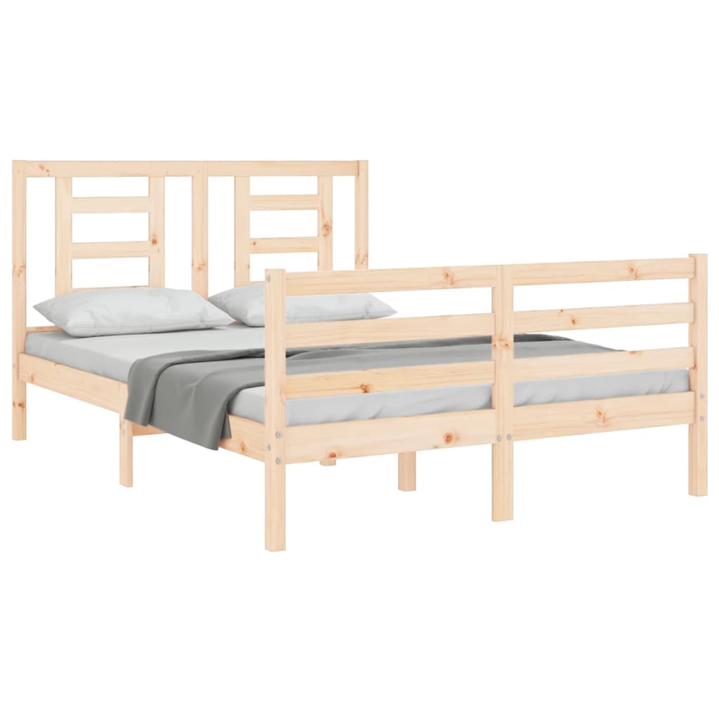 Cadre de lit sans matelas 140x190 cm bois massif