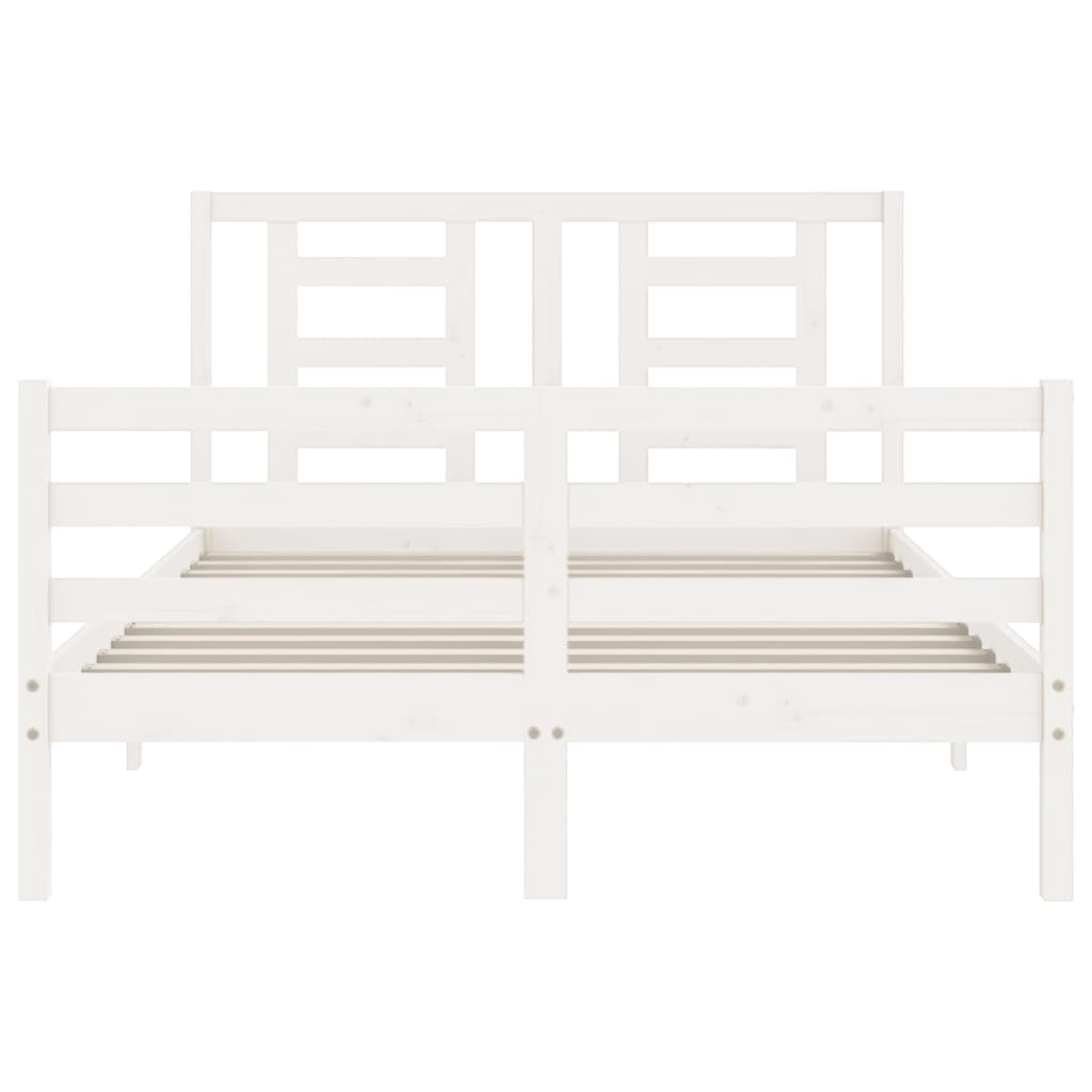 Cadre de lit sans matelas blanc 140x190 cm bois massif