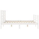 Cadre de lit sans matelas blanc 140x190 cm bois massif