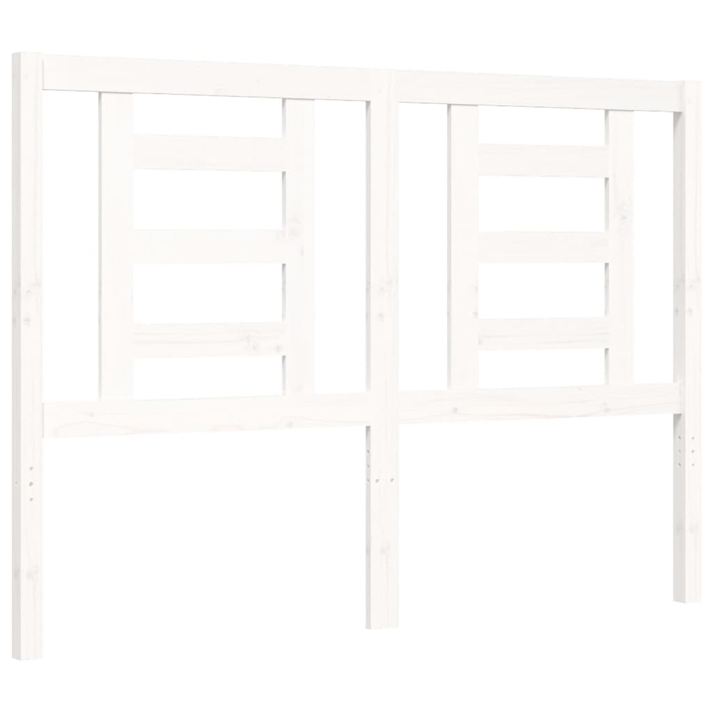 Cadre de lit sans matelas blanc 140x190 cm bois massif