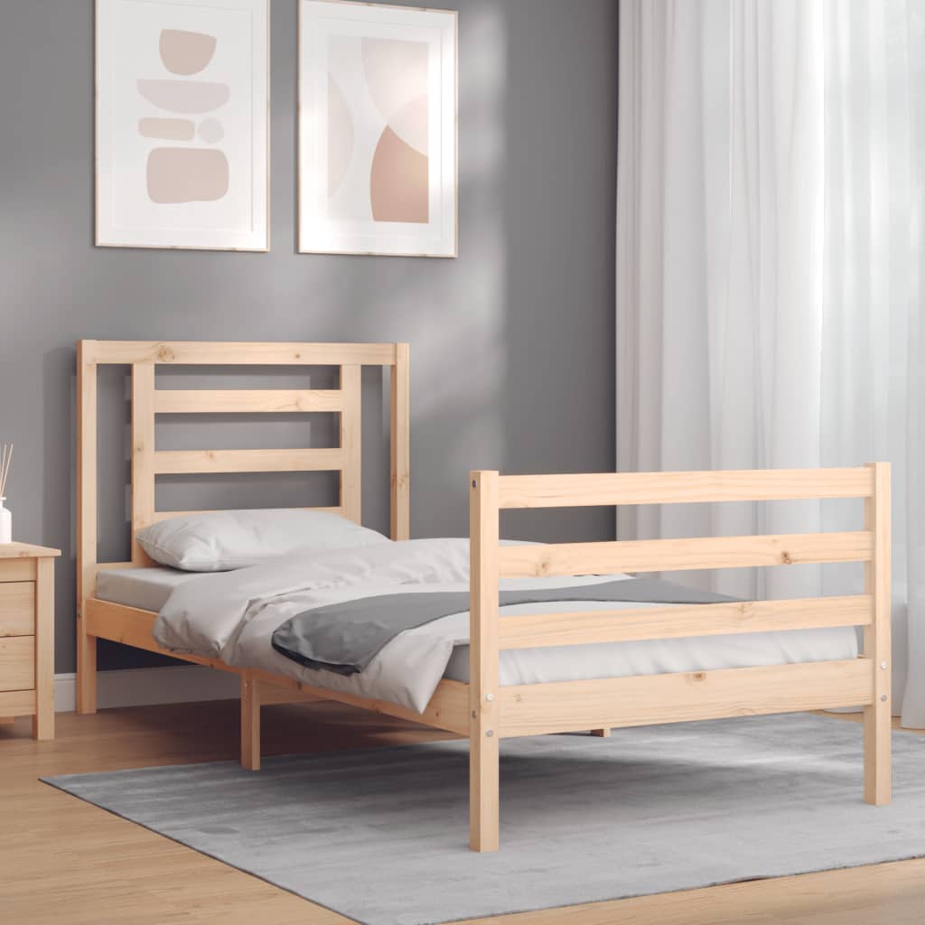 Cadre de lit sans matelas 90x200 cm bois massif