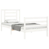 Cadre de lit sans matelas blanc 90x200 cm bois massif