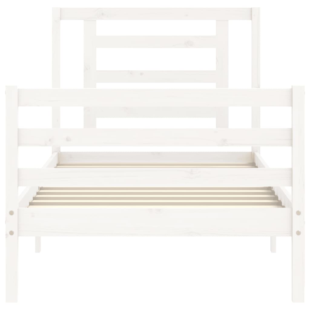 Cadre de lit sans matelas blanc 90x200 cm bois massif