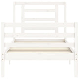 Cadre de lit sans matelas blanc 90x200 cm bois massif