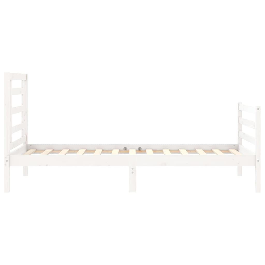 Cadre de lit sans matelas blanc 100x200 cm bois massif