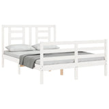 Cadre de lit sans matelas blanc 120x200 cm bois massif