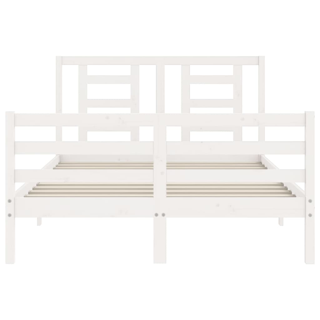 Cadre de lit sans matelas blanc 120x200 cm bois massif