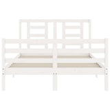 Cadre de lit sans matelas blanc 120x200 cm bois massif