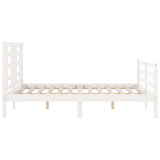 Cadre de lit sans matelas blanc 120x200 cm bois massif