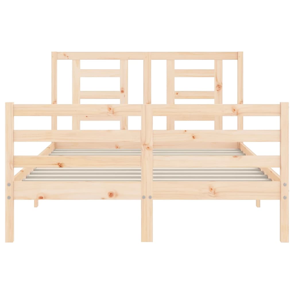 Bed frame without mattress 140x200 cm solid wood