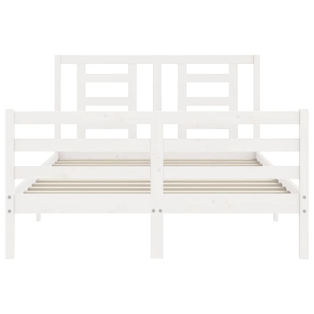 Cadre de lit sans matelas blanc 140x200 cm bois massif