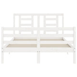 Cadre de lit sans matelas blanc 140x200 cm bois massif