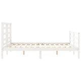 Cadre de lit sans matelas blanc bois de pin massif