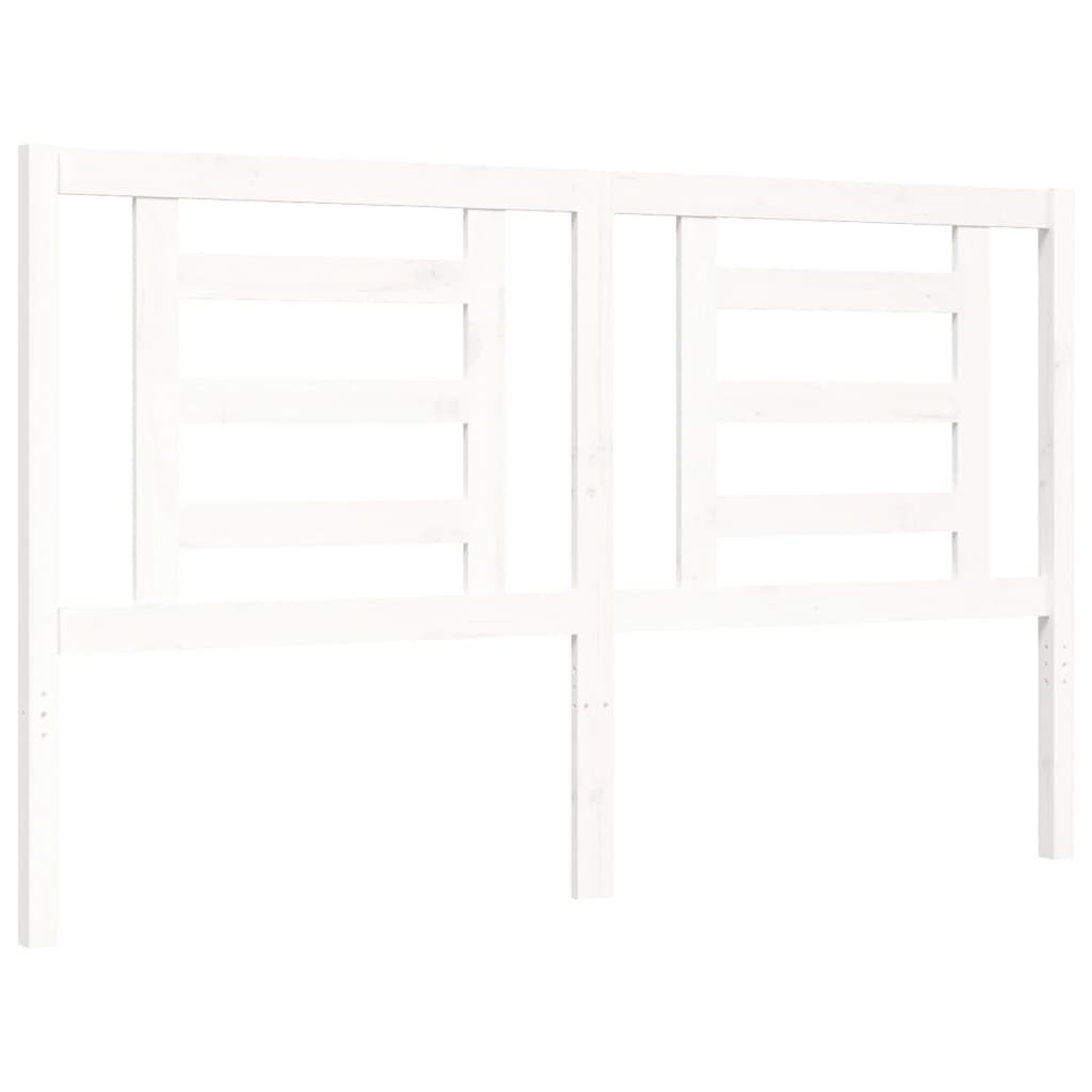 Cadre de lit sans matelas blanc bois de pin massif