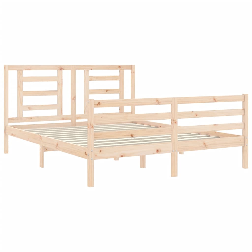 Bed frame without mattress 160x200 cm solid wood