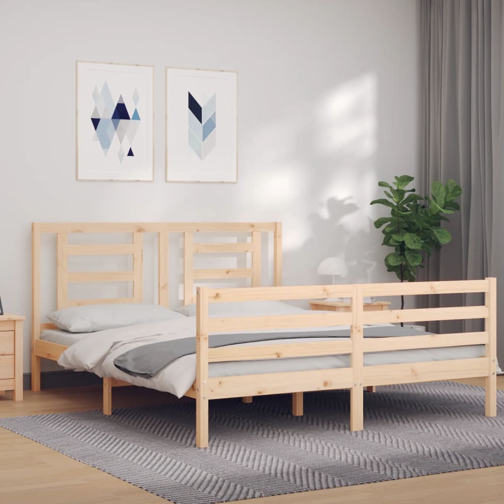 Bed frame without mattress 160x200 cm solid wood