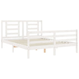 Cadre de lit sans matelas blanc 160x200 cm bois massif