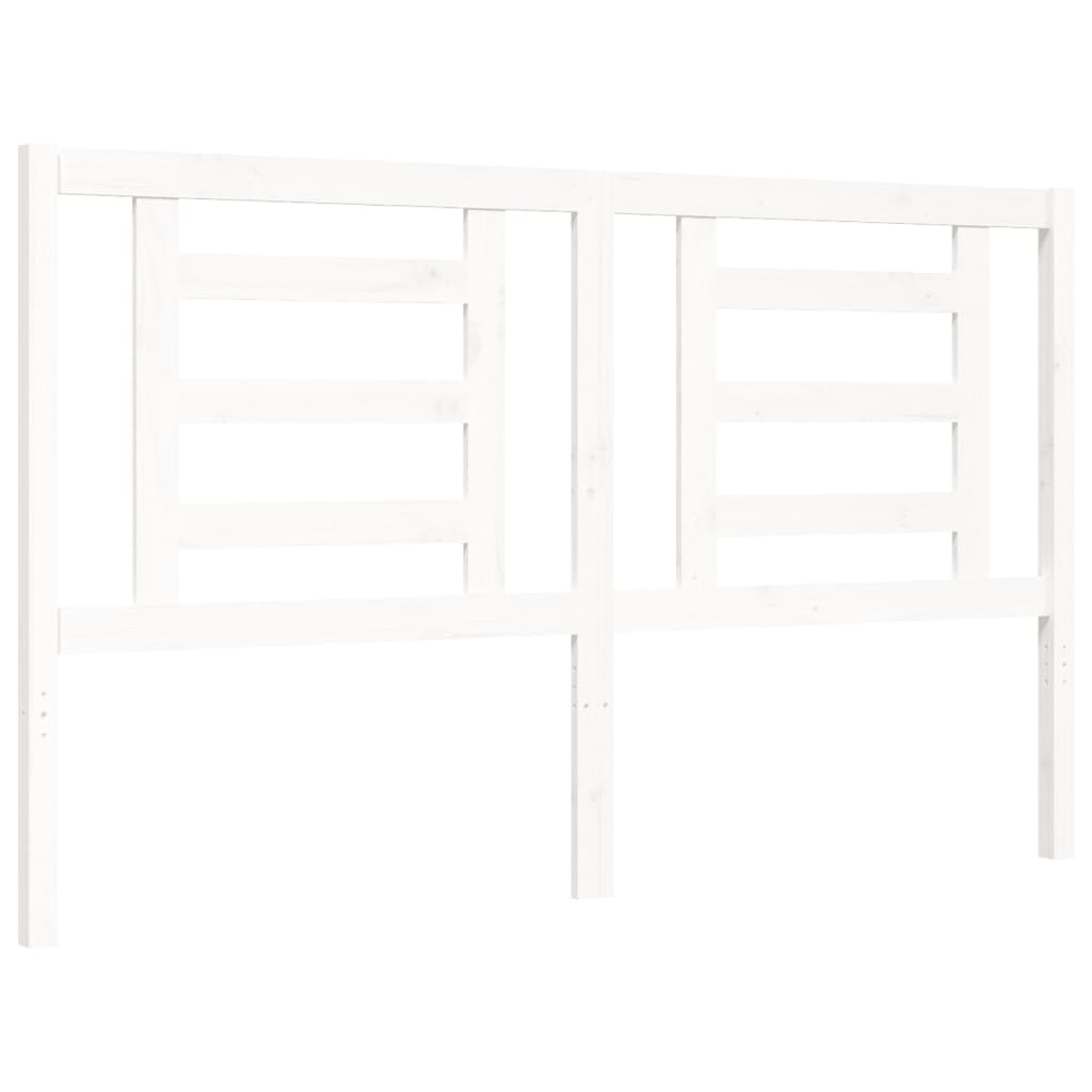 Cadre de lit sans matelas blanc 160x200 cm bois massif