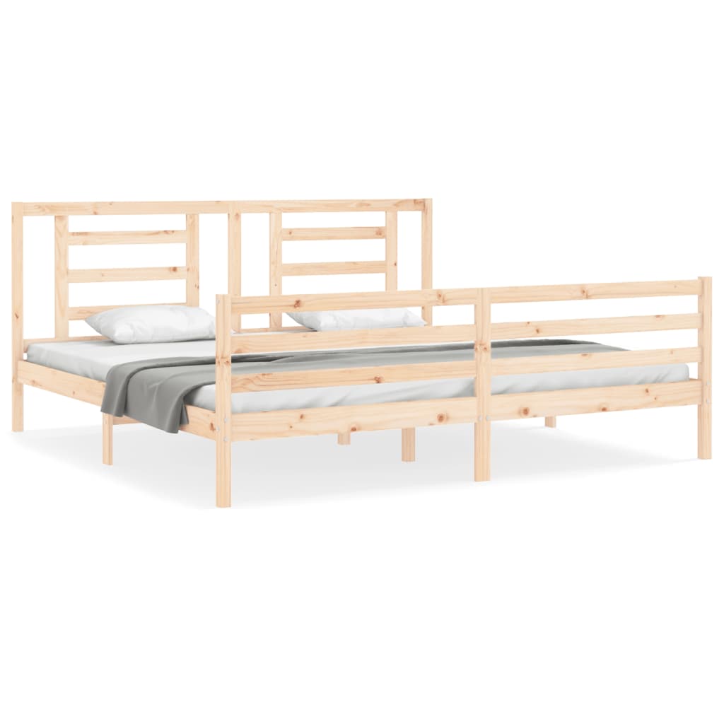 Bed frame without mattress 200x200 cm solid wood