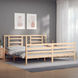 Bed frame without mattress 200x200 cm solid wood