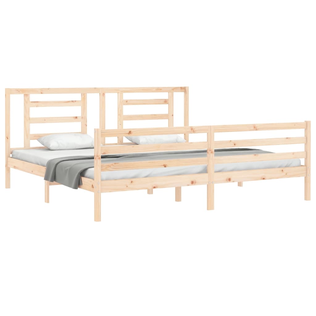 Bed frame without mattress 200x200 cm solid wood