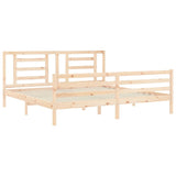 Bed frame without mattress 200x200 cm solid wood