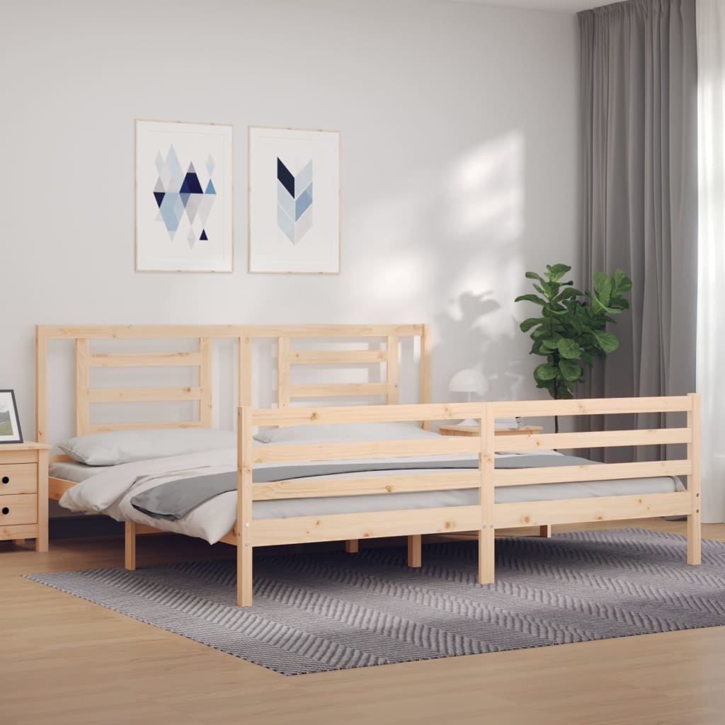 Bed frame without mattress 200x200 cm solid wood