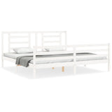 Bed frame without mattress white 200x200 cm solid wood