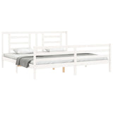 Bed frame without mattress white 200x200 cm solid wood