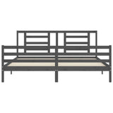 Bed frame without mattress gray 200x200 cm solid wood