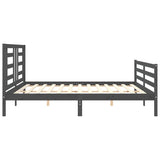 Bed frame without mattress gray 200x200 cm solid wood