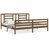 Cadre de lit sans matelas marron miel 200x200 cm bois massif